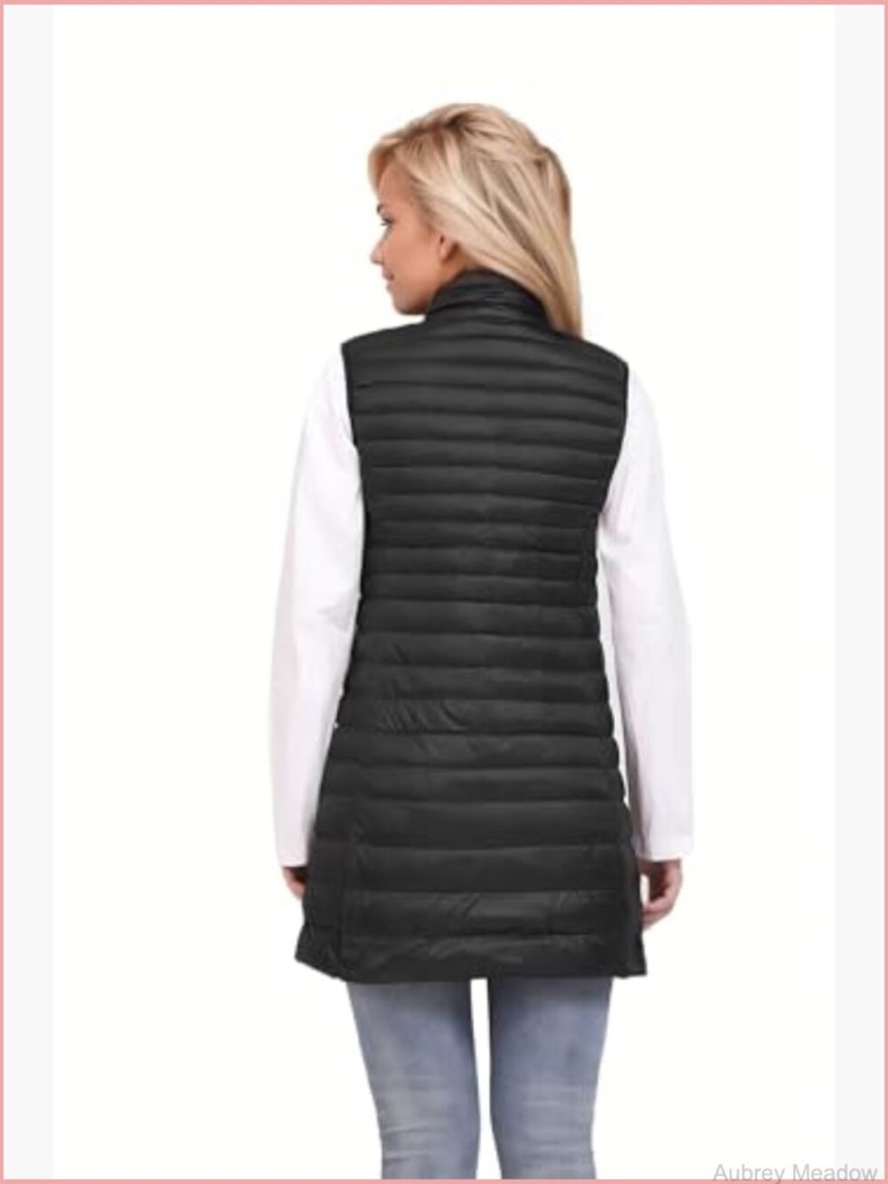 Mid Long Down Vest Lightweight Puffer Vest Coat Jacket Windbreaker - Picture 2 of 7